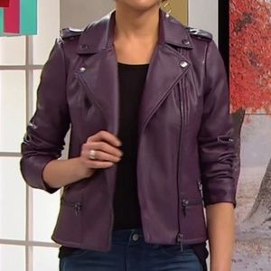 G for Giuliana Lux Moto Jacket Purple